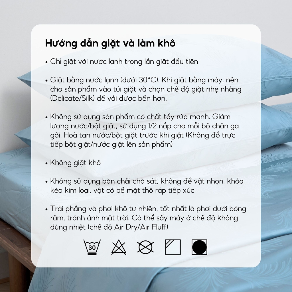 Bộ ga gối 3 món Lụa Tencel Jacquard vân gấm - 21 Xanh bơ