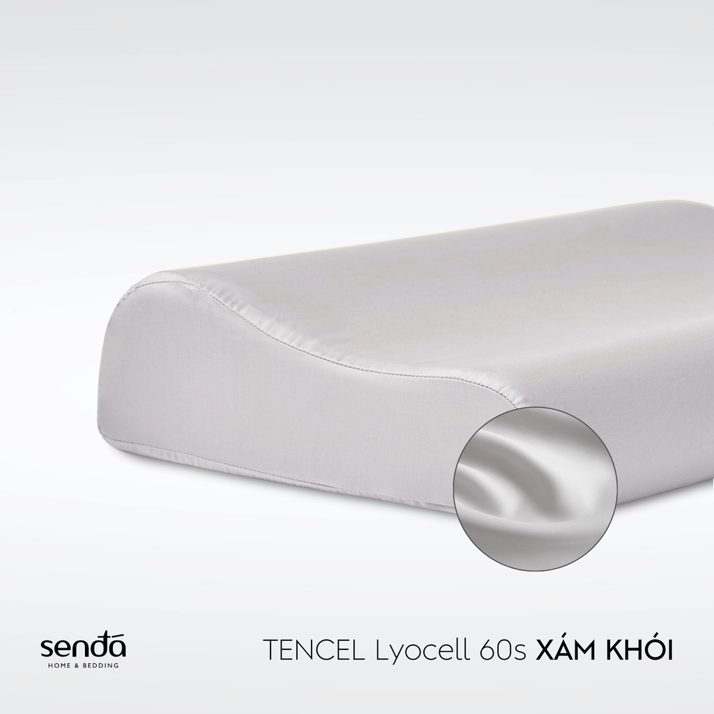 Vỏ gối cao su non - memory foam Lụa Tencel trơn màu 5