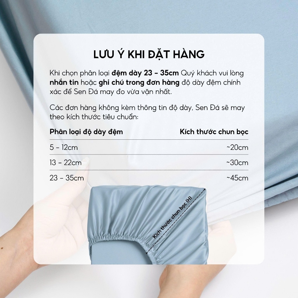 Ga giường Cotton Sateen 50S trơn màu