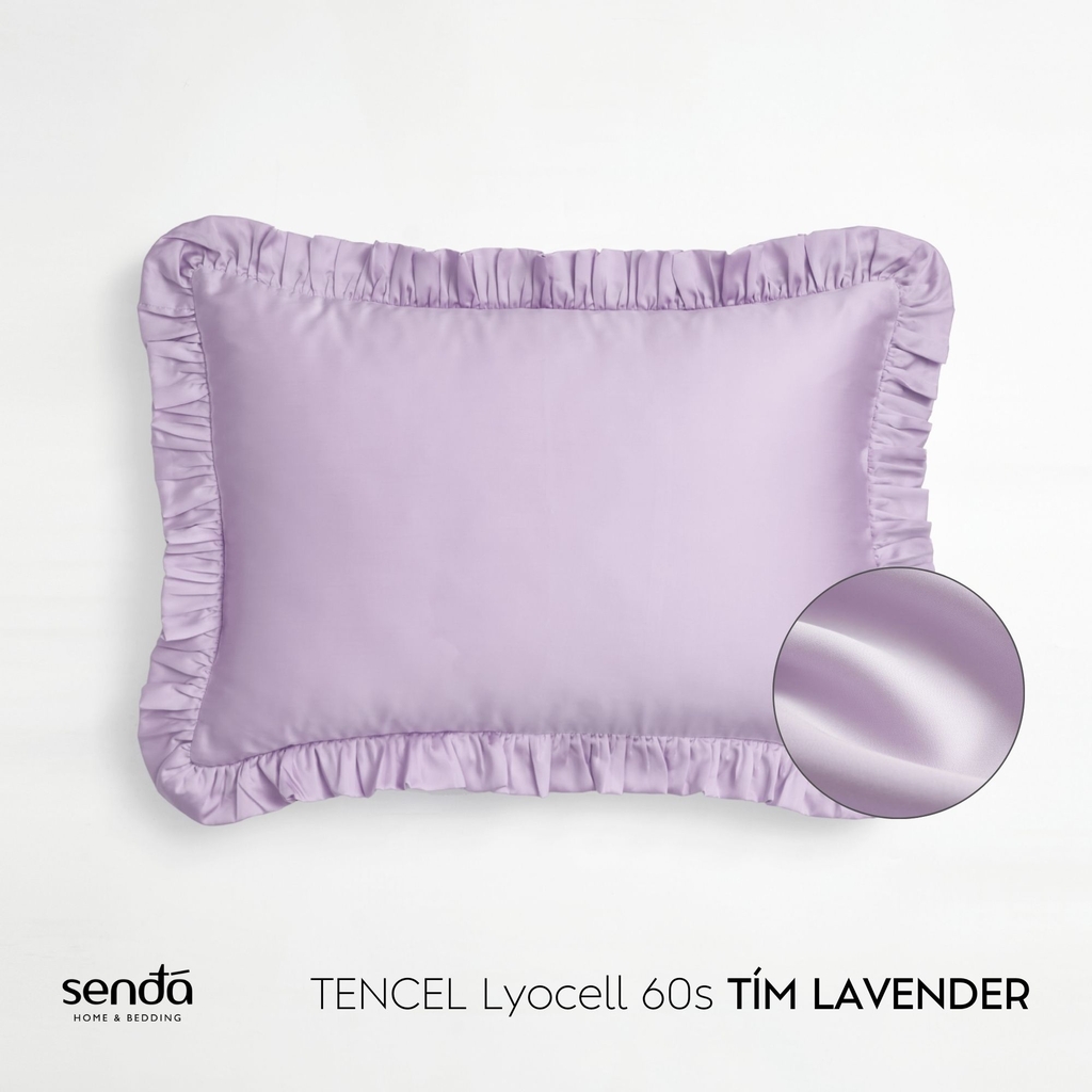 Vỏ gối Bèo Lụa Tencel 50x70 cm trơn màu