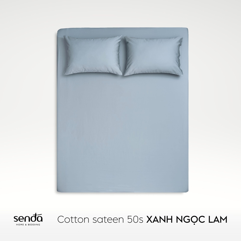 Bộ ga gối 3 món Cotton Sateen 50S trơn màu