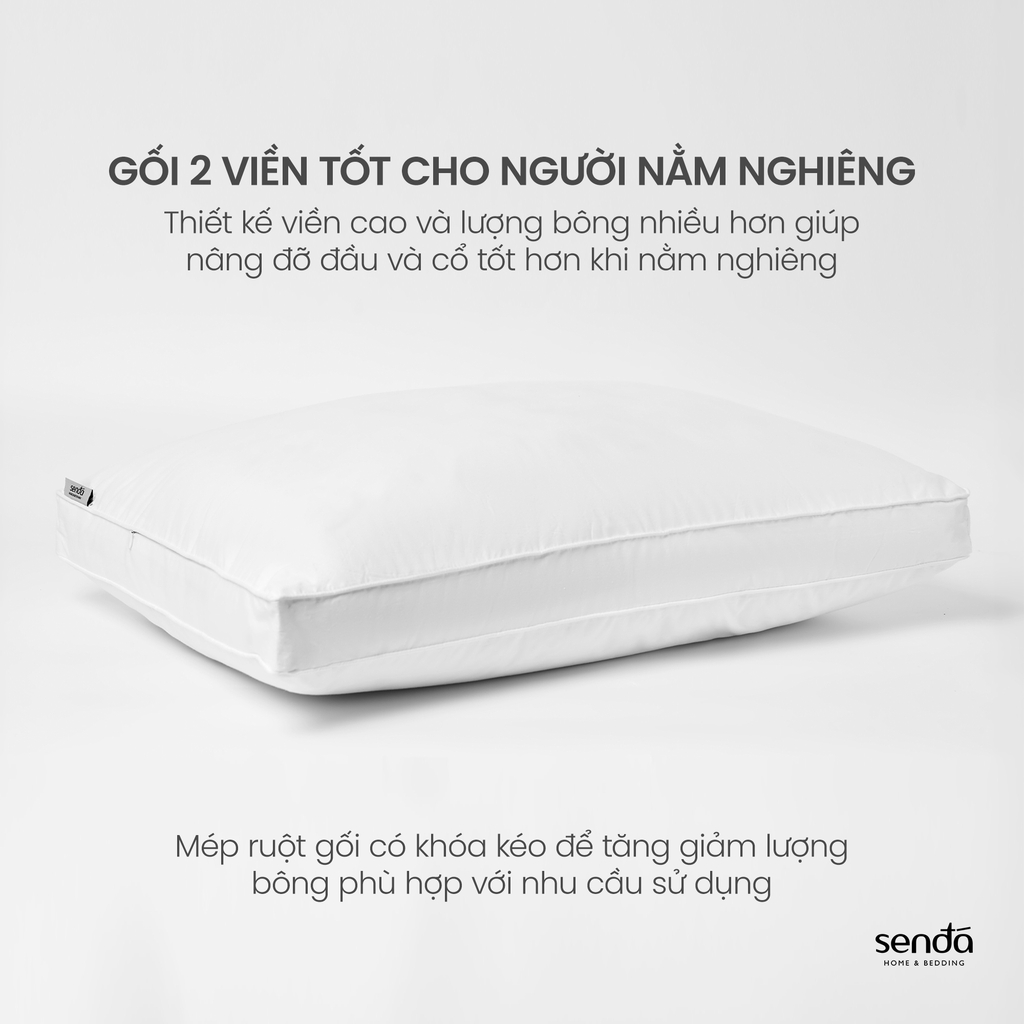 Ruột gối nằm bông lông vũ nhân tạo Microfiber, lõi gối hơi cao cấp