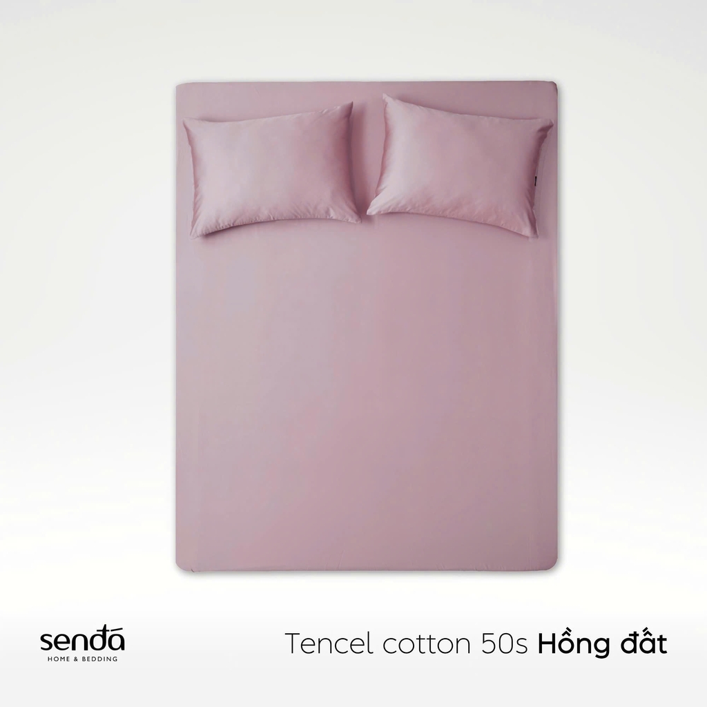 Bộ ga gối 3 món Tencel Cotton trơn màu
