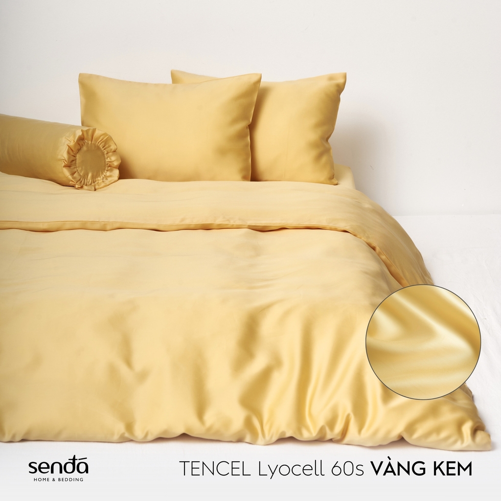 Bộ 5 món chăn ga gối Lụa Tencel trơn màu 3