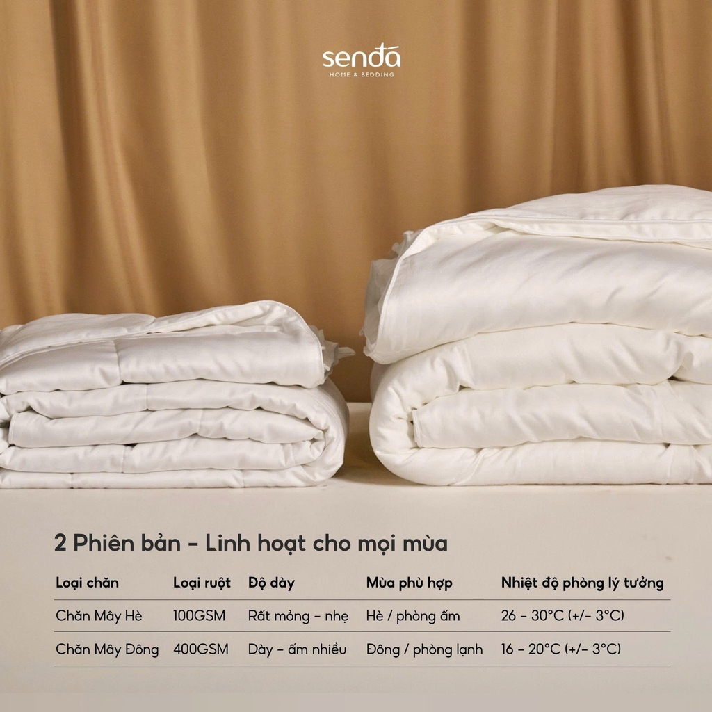 Ruột chăn Mây 220x200 bông Microfiber