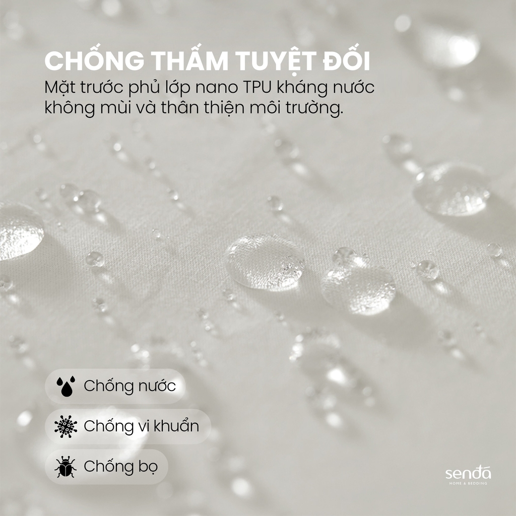 Ga chống thấm Cotton phủ TPU kháng nước, bảo vệ đệm