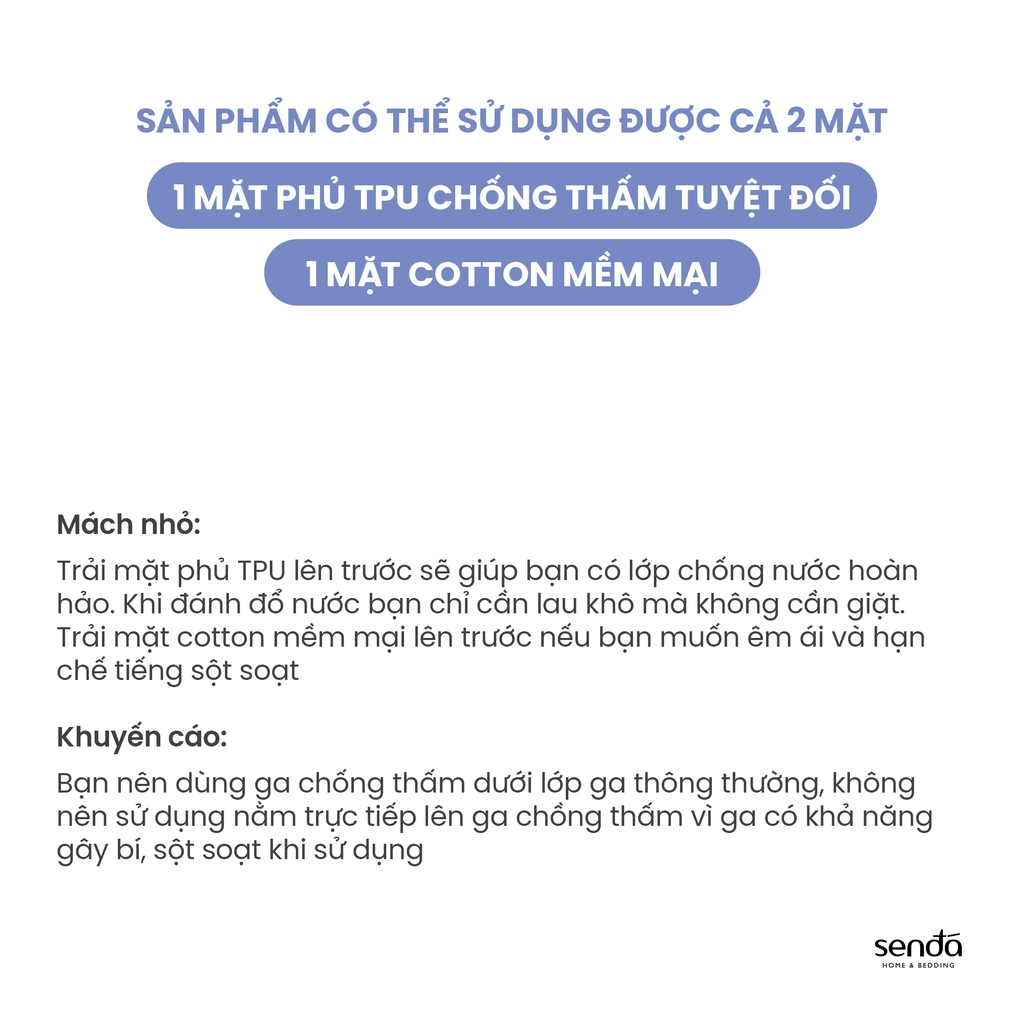 Ga chống thấm Cotton phủ TPU kháng nước, bảo vệ đệm