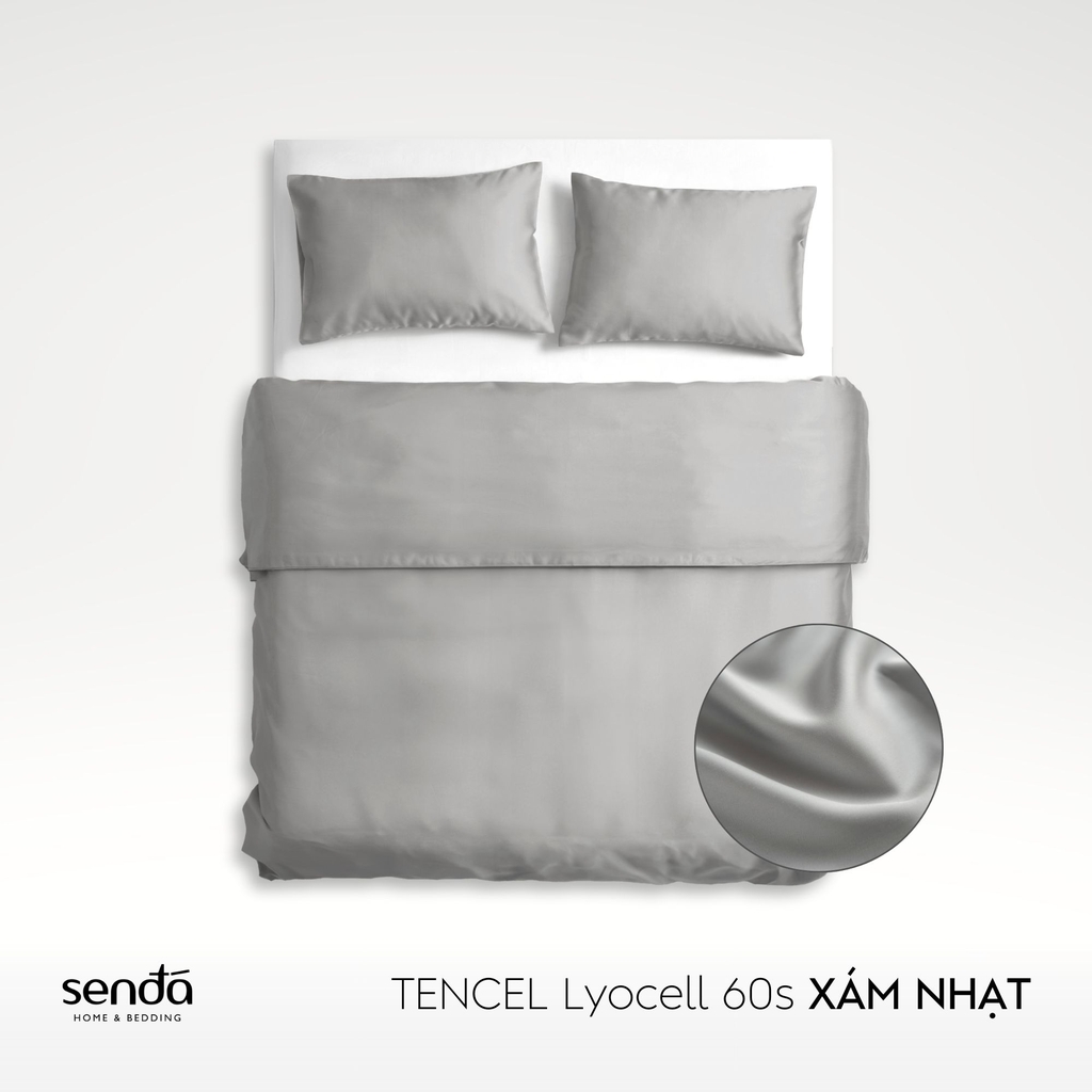 Bộ chăn gối 3 món Lụa Tencel trơn màu 2