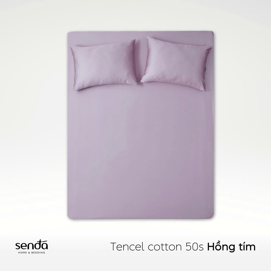 Bộ ga gối 3 món Tencel Cotton trơn màu