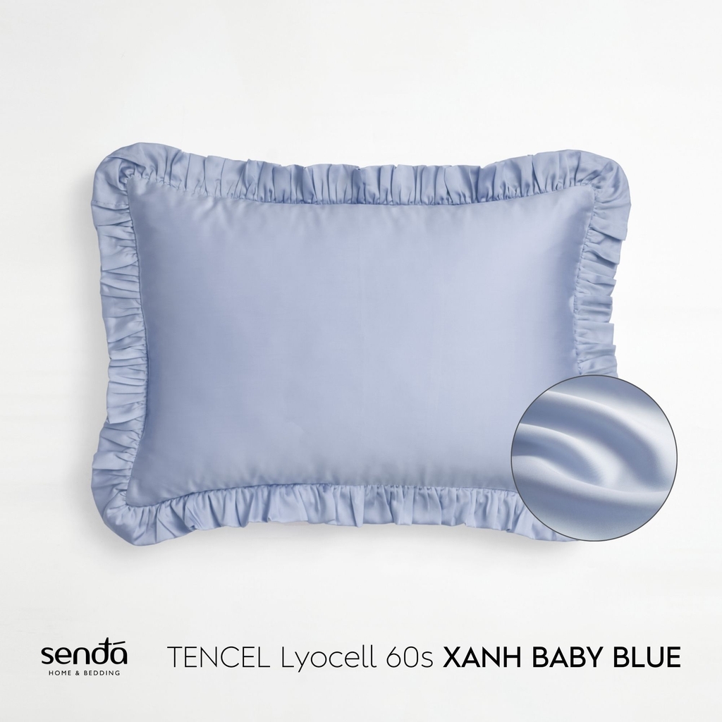 Vỏ gối Bèo Lụa Tencel 50x70 cm trơn màu
