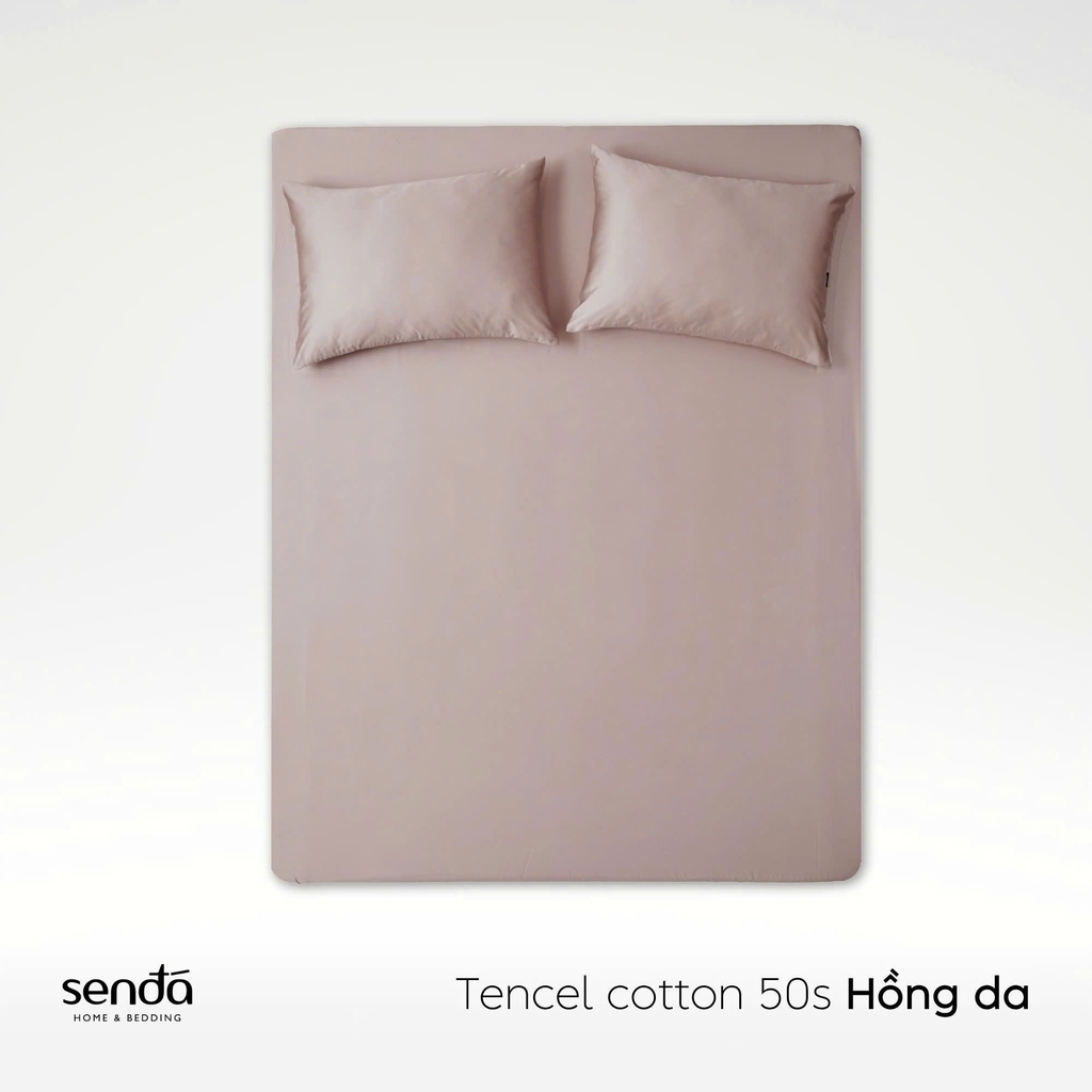 Bộ ga gối 3 món Tencel Cotton trơn màu