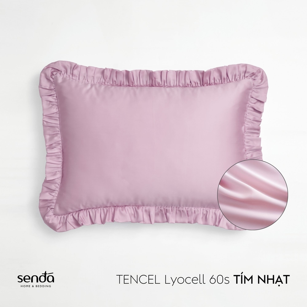 Vỏ gối Bèo Lụa Tencel 50x70 cm trơn màu