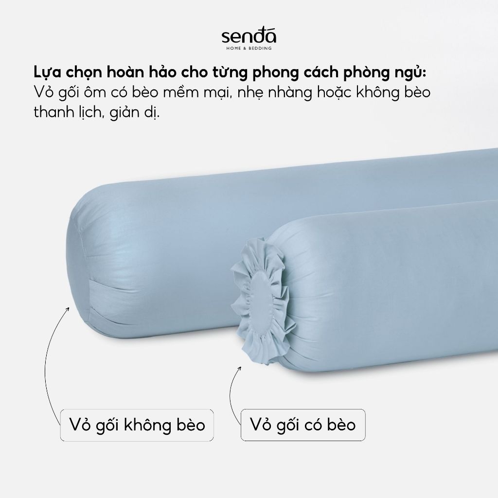 Vỏ gối ôm Cotton Sateen 50S trơn màu