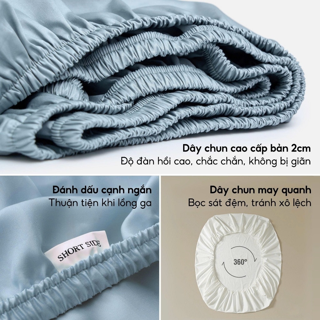 Ga giường Cotton Sateen 50S trơn màu