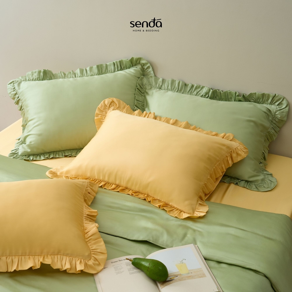 Vỏ gối Bèo Lụa Tencel 50x70 cm trơn màu