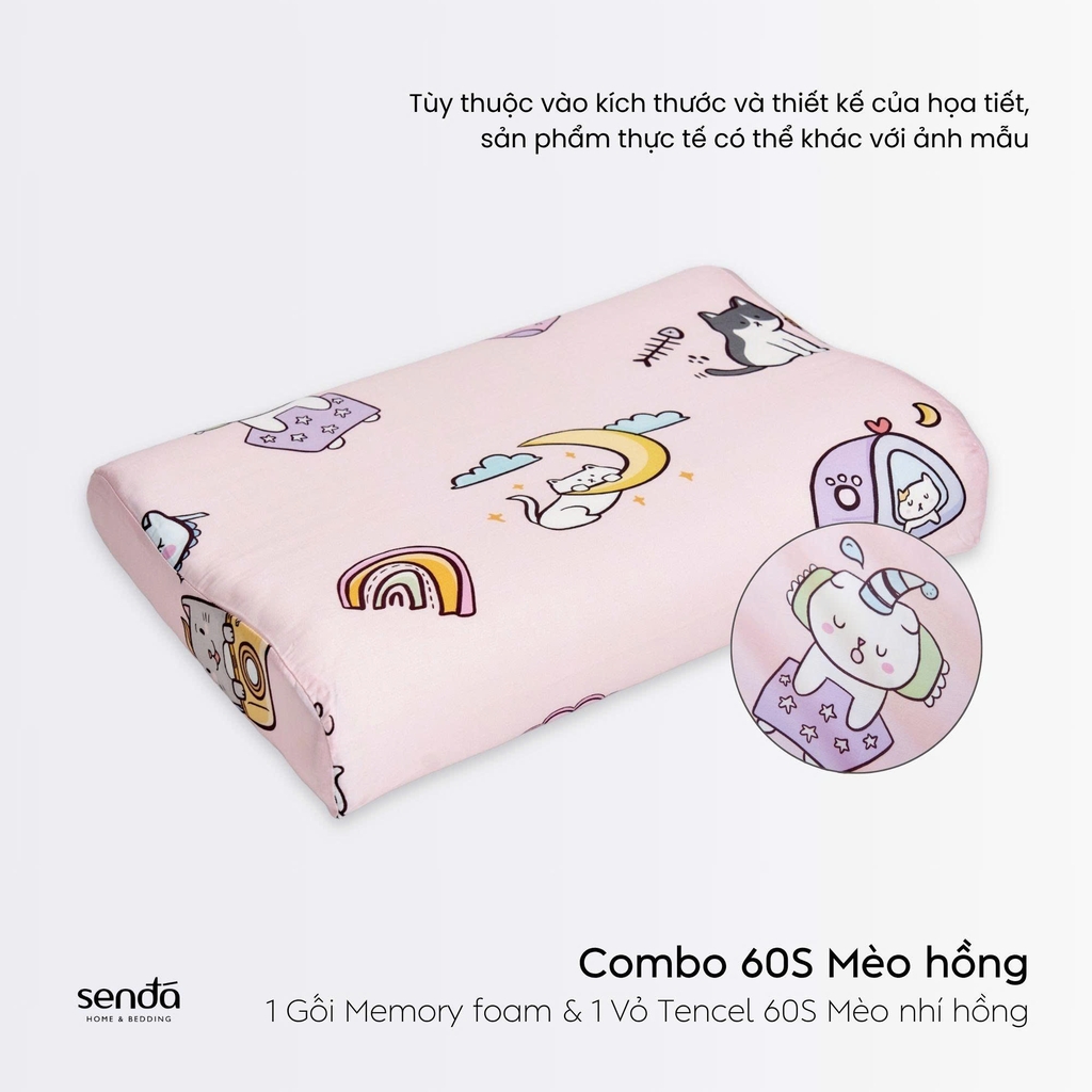 Gối cao su non hỗ trợ ngủ ngon cho bé, ruột gối ngủ sâu Memory Foam trẻ em cao cấp