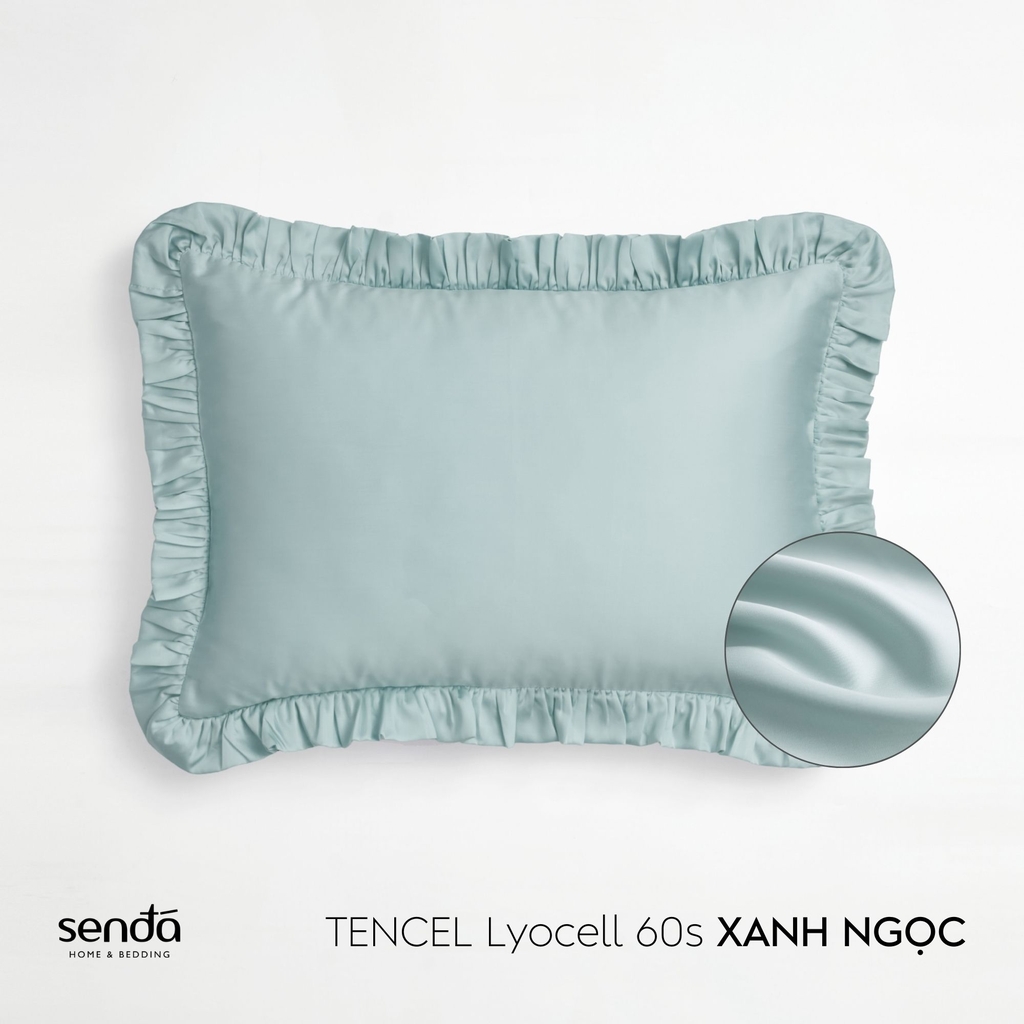 Vỏ gối Bèo Lụa Tencel 50x70 cm trơn màu