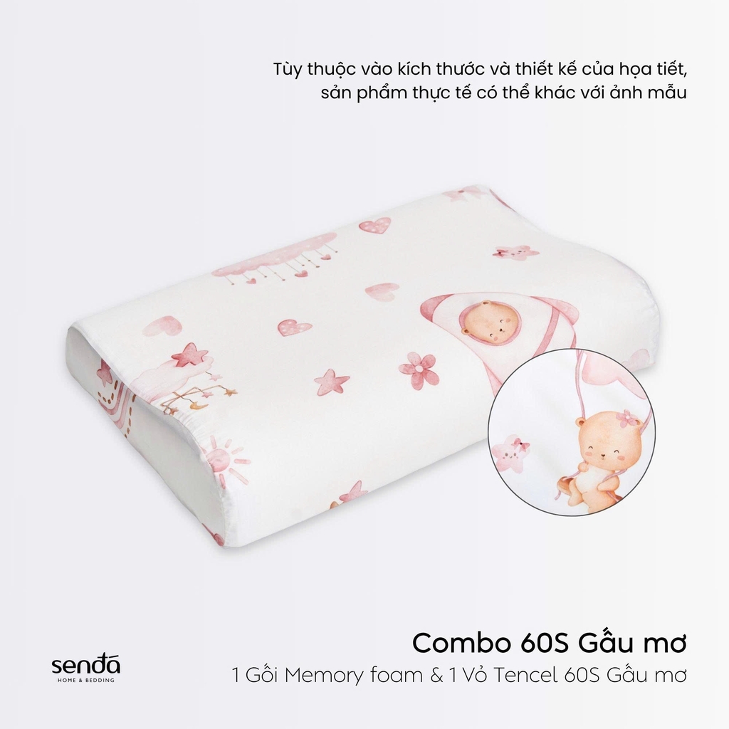 Gối cao su non hỗ trợ ngủ ngon cho bé, ruột gối ngủ sâu Memory Foam trẻ em cao cấp