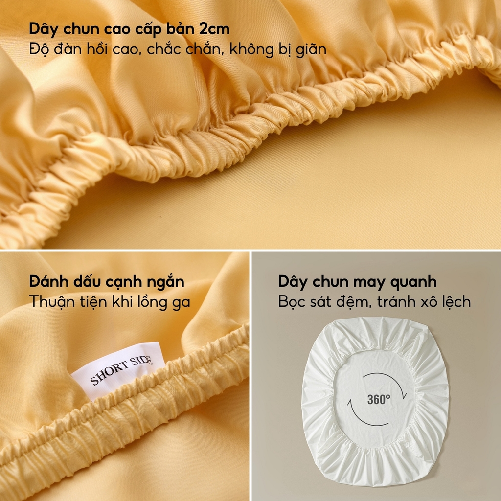 Bộ ga gối 3 món Lụa Tencel trơn màu
