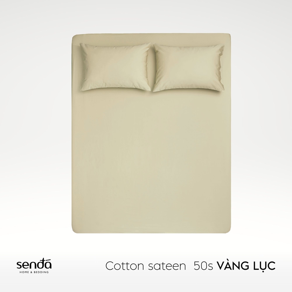 Bộ ga gối 3 món Cotton Sateen 50S trơn màu