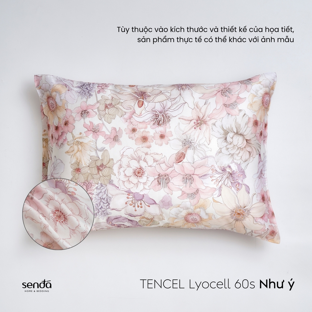 Vỏ gối nằm Lụa Tencel 60S họa tiết - Như ý