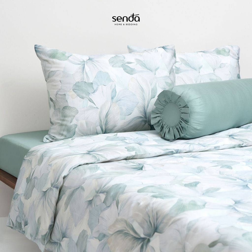 Bộ chăn ga gối 5 món Tencel Cotton họa tiết - Liễu hoa