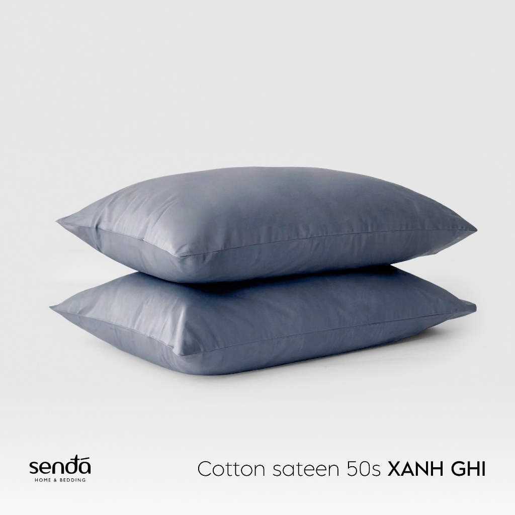 Vỏ gối Cotton Sateen 50S trơn màu