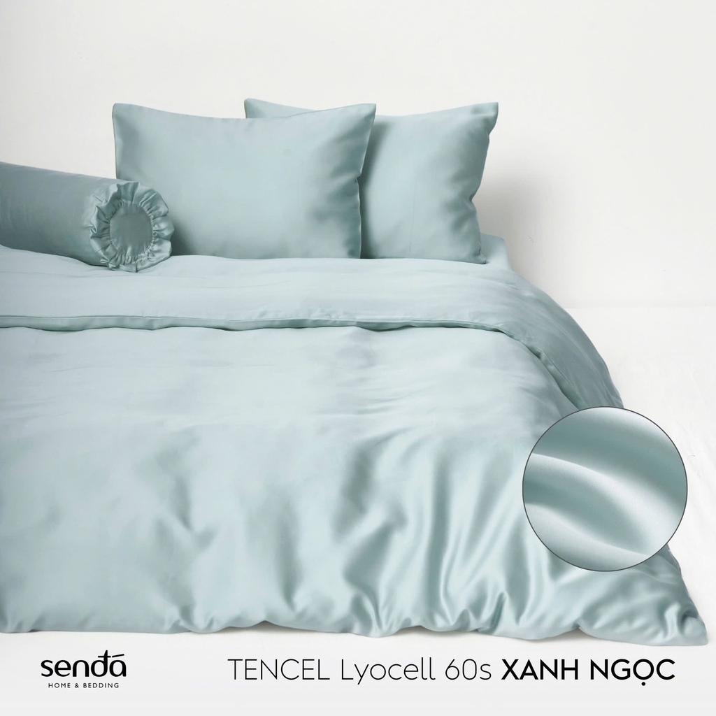Bộ 5 món chăn ga gối Lụa Tencel trơn màu 4