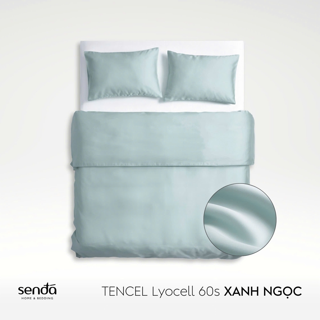 Bộ chăn gối 3 món Lụa Tencel trơn màu 4