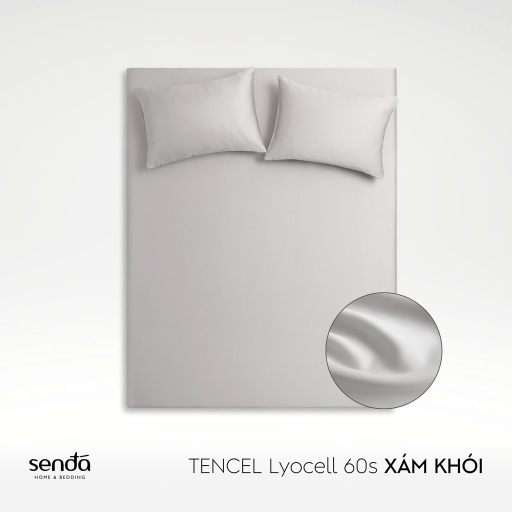 Bộ ga gối 3 món Lụa Tencel trơn màu