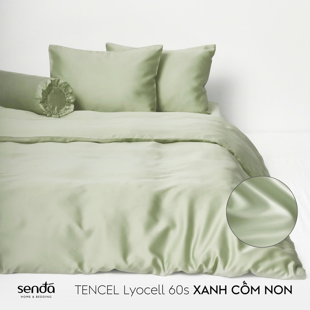 Bộ 5 món chăn ga gối Lụa Tencel trơn màu 4