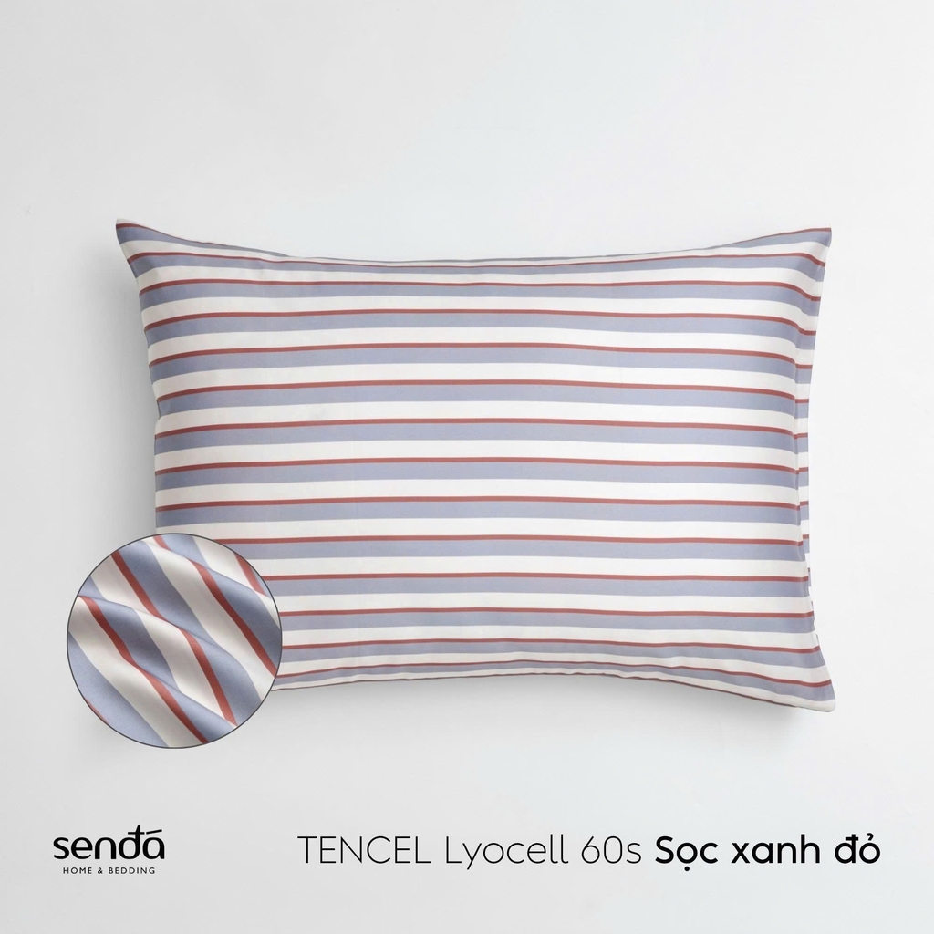 Vỏ gối Lụa Tencel họa tiết kẻ sọc