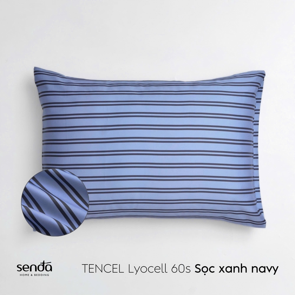 Vỏ gối Lụa Tencel họa tiết kẻ sọc