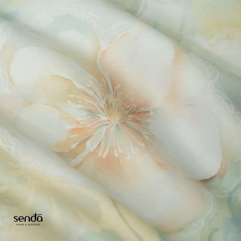 Vỏ chăn chần bông Lụa Tencel 60S họa tiết - Hoa vẽ