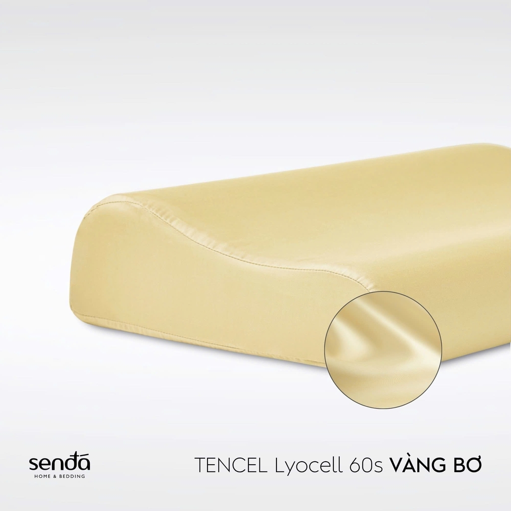 Vỏ gối cao su non - memory foam Lụa Tencel trơn màu 2