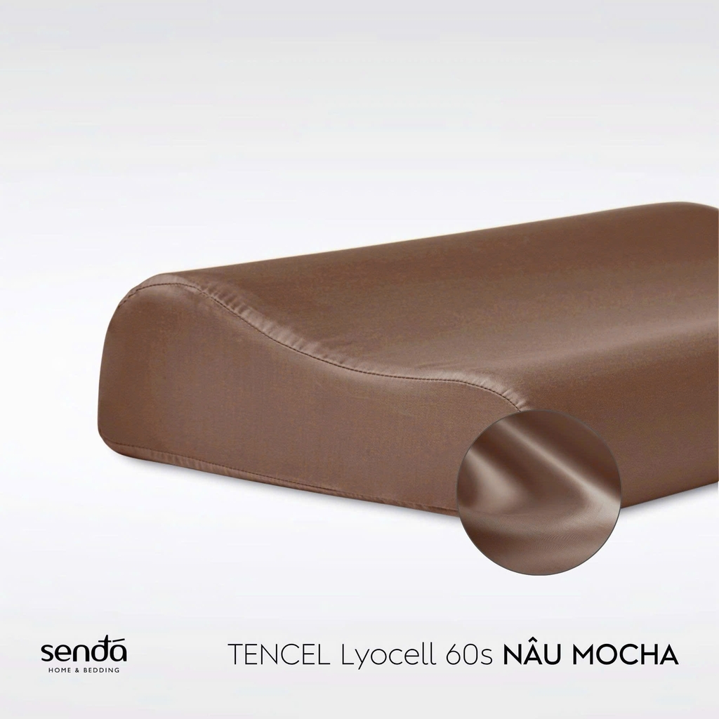 Vỏ gối cao su non - memory foam Lụa Tencel trơn màu 2