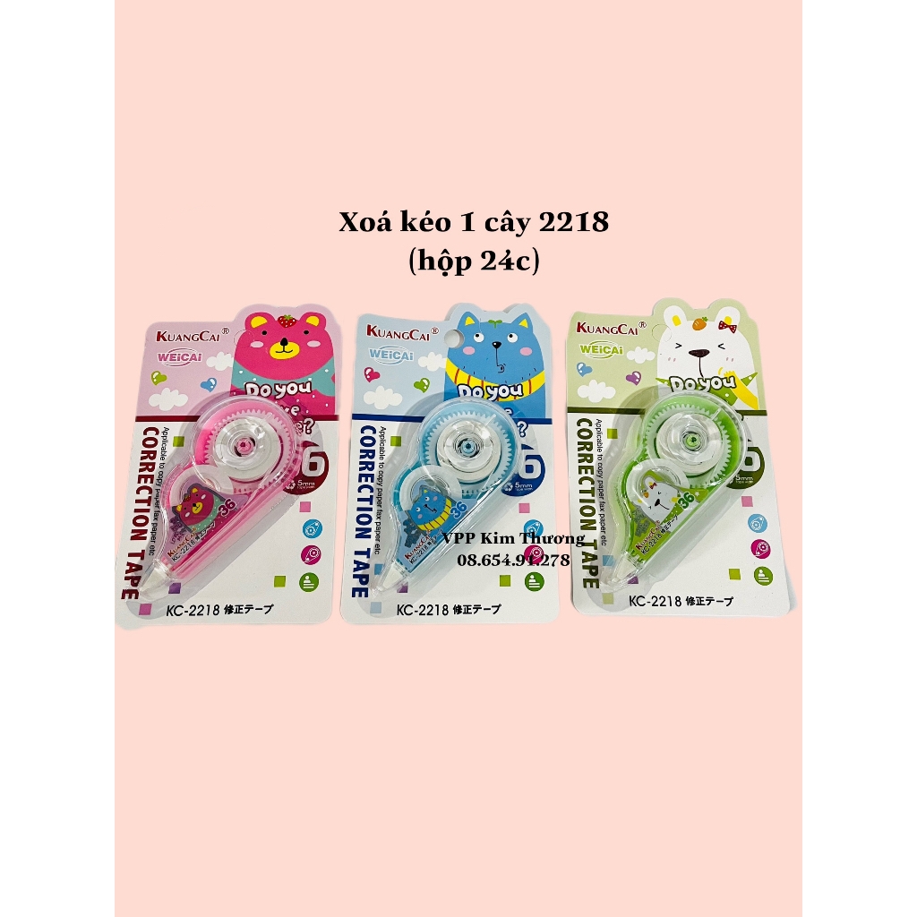 Xóa Kéo Vĩ 1 Cây (24 Vĩ/Hộp) (36 Hộp/Thùng) Jinuo; KuangCai