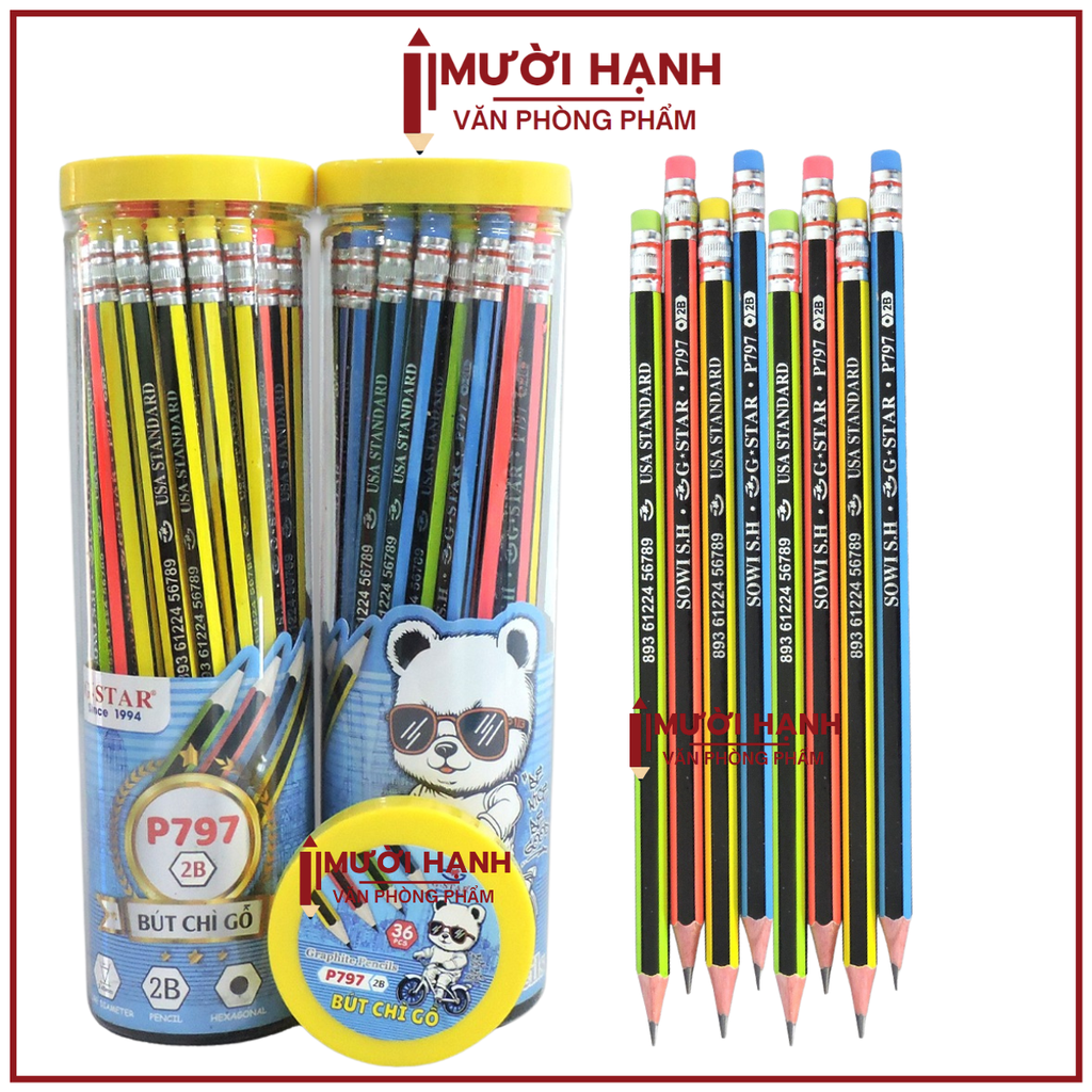 G Star Lon Bút Chì Gỗ P797 (36 Cây/ Lon; 12 Lon/ Lốc, 48 Lon/ Thùng)