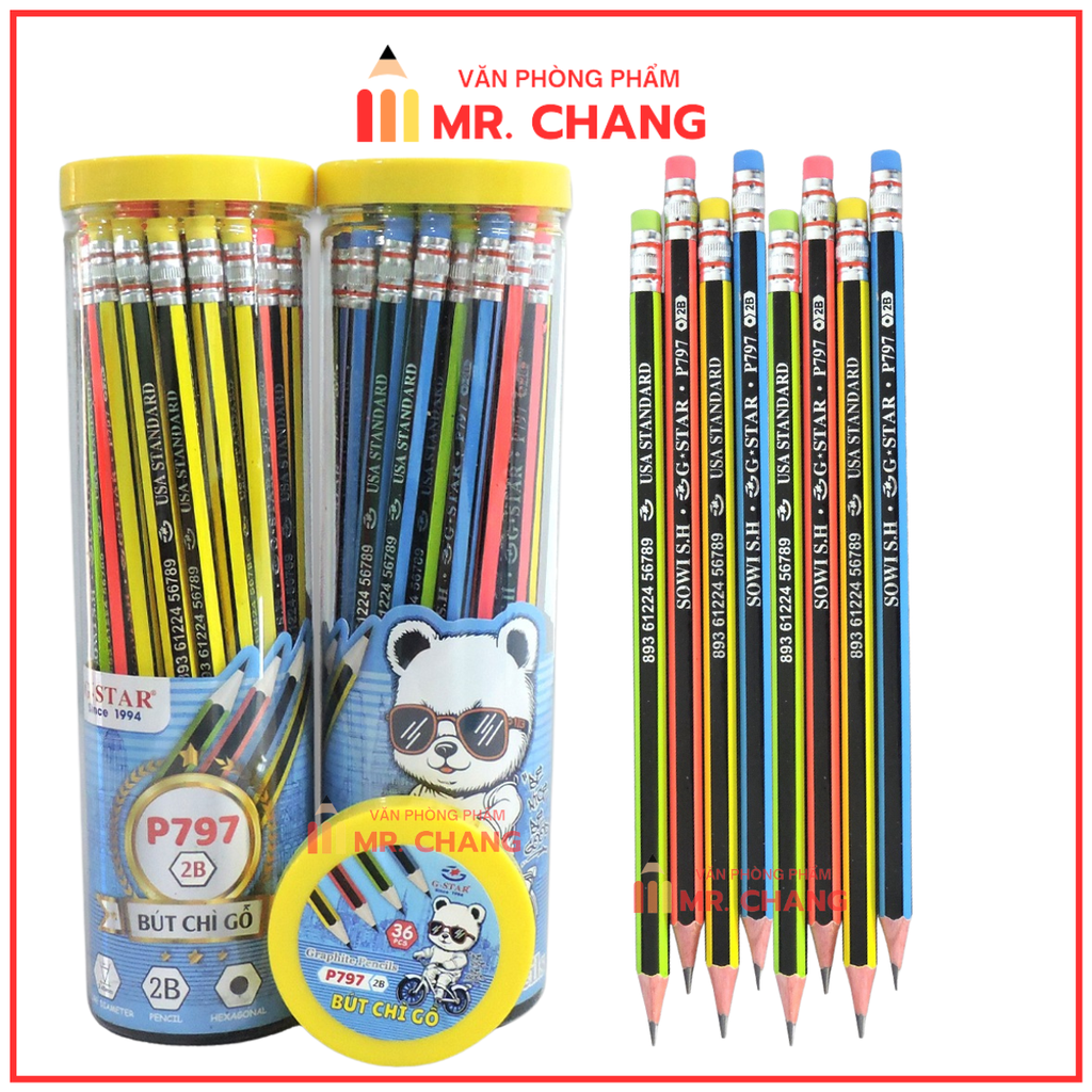 G Star Lon Bút Chì Gỗ P797 (36 Cây/ Lon; 12 Lon/ Lốc, 48 Lon/ Thùng)