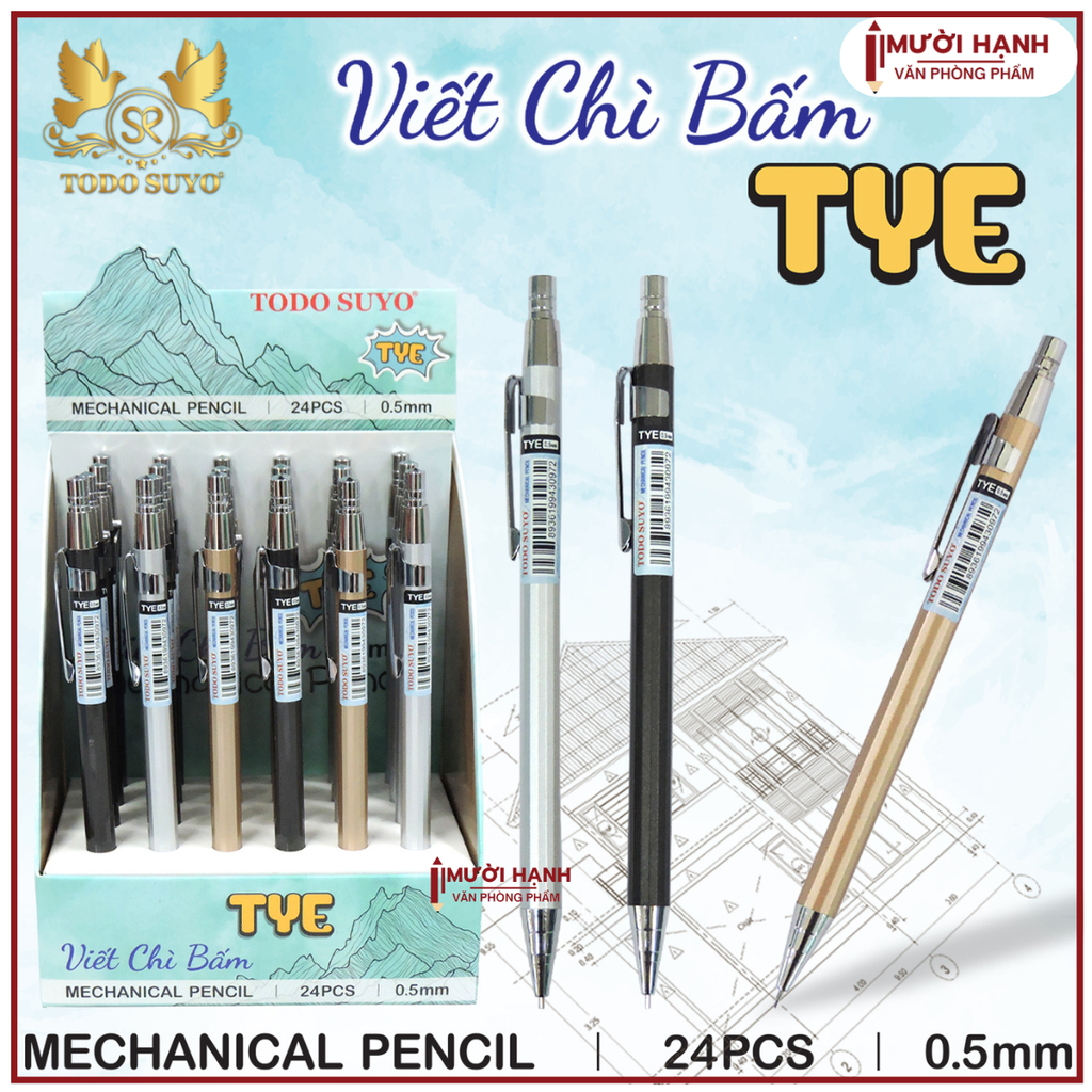 G-Star Bút Chì Bấm TYE Hiệu Todo Suyo (24 Cây/ Hộp, 20 Hộp/ Lốc, 40 Hộp/ Thùng)