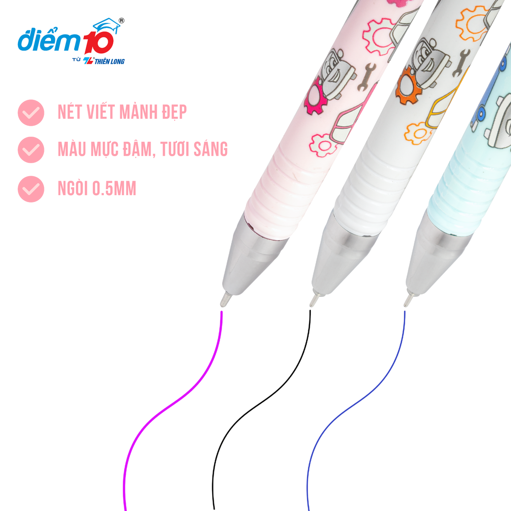 TL - Bút Gel TP-GEL038 (Xanh, Đen, Tím) (20 Cây/Hộp)