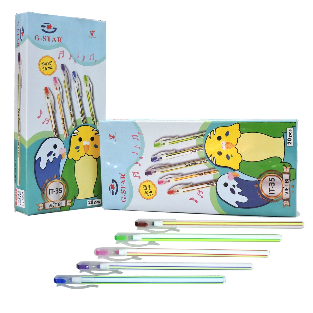 G-Star Bút Bi Ấn Độ (Bút Nến) (Xanh, Đen) IT 35 (20 Cây/Hộp; 100 Hộp/Thùng)