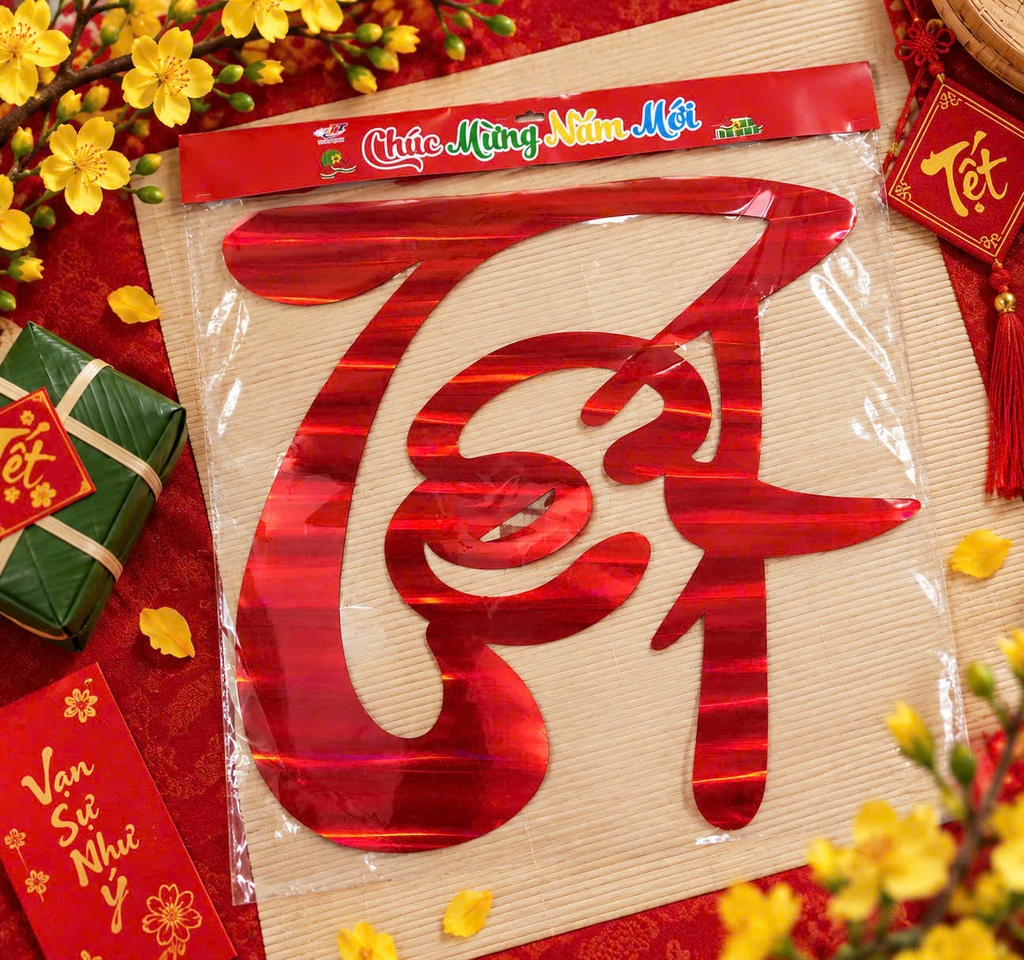 Decal Trang Trí chữ TẾT (1 Chữ/Bịch)