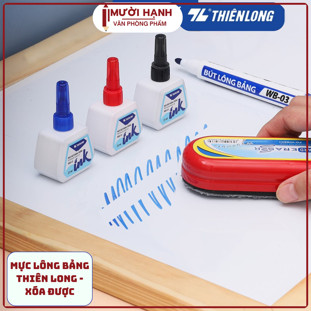 TL - Mực Bút Lông Bảng WBI01 (Xanh, Đỏ, Đen) (6 Lọ/ Lốc, 24 Lốc/ Thùng, 144 Hộp/ Thùng)