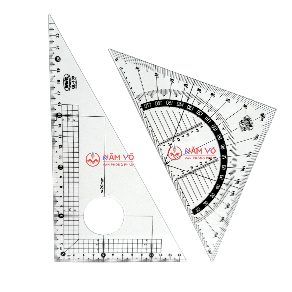 Win Q Bộ 2 Cây Thước Eke Lớn QL130 (10 Bộ/ Hộp; 5 Hộp/ Lốc)