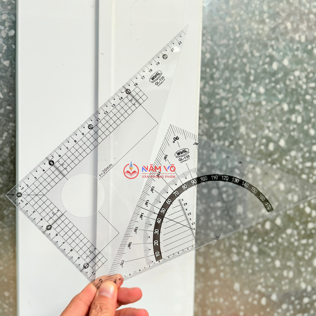 Win Q Bộ 2 Cây Thước Eke Lớn QL130 (10 Bộ/ Hộp; 5 Hộp/ Lốc)