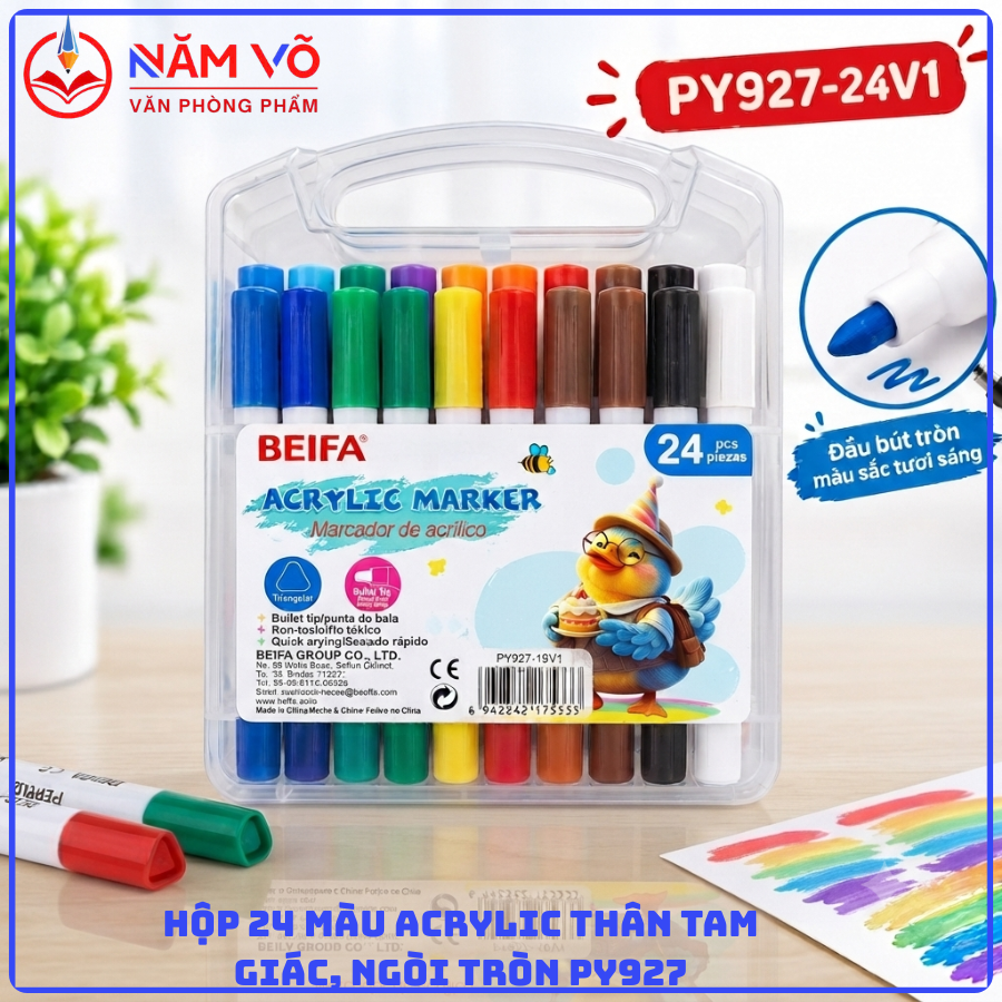 Beifa - Màu Acrylic PY 927 (Ngòi Tròn, Thân Tam Giác)