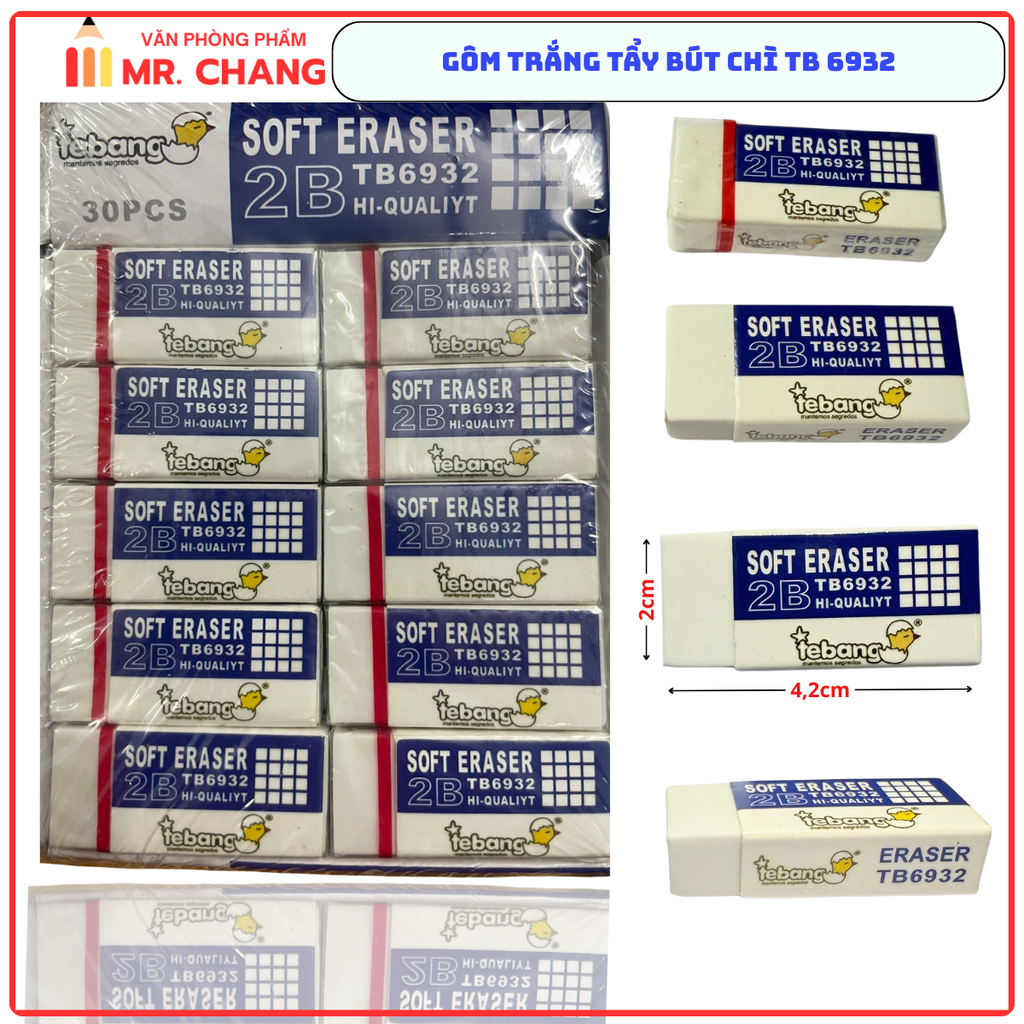 Gôm Trắng TB 6932 (30 Cái/Hộp; 36 Hộp/Thùng)