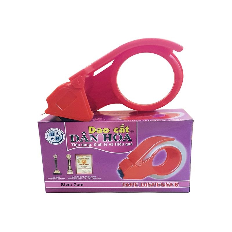 DH - Dao Cắt Băng Keo Cầm Tay Dân Hoa Bằng NHỰA 7F (Phân) (100 Cái/ Thùng)