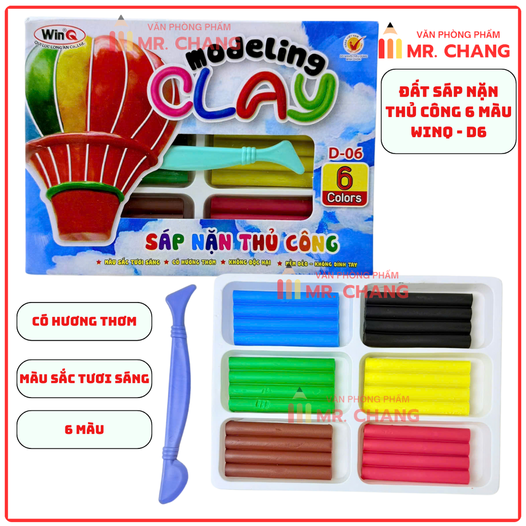 WinQ Đất Nặn Thủ Công 6 Màu D06 (5 Hộp/Lốc; 120 Hộp/ Thùng)